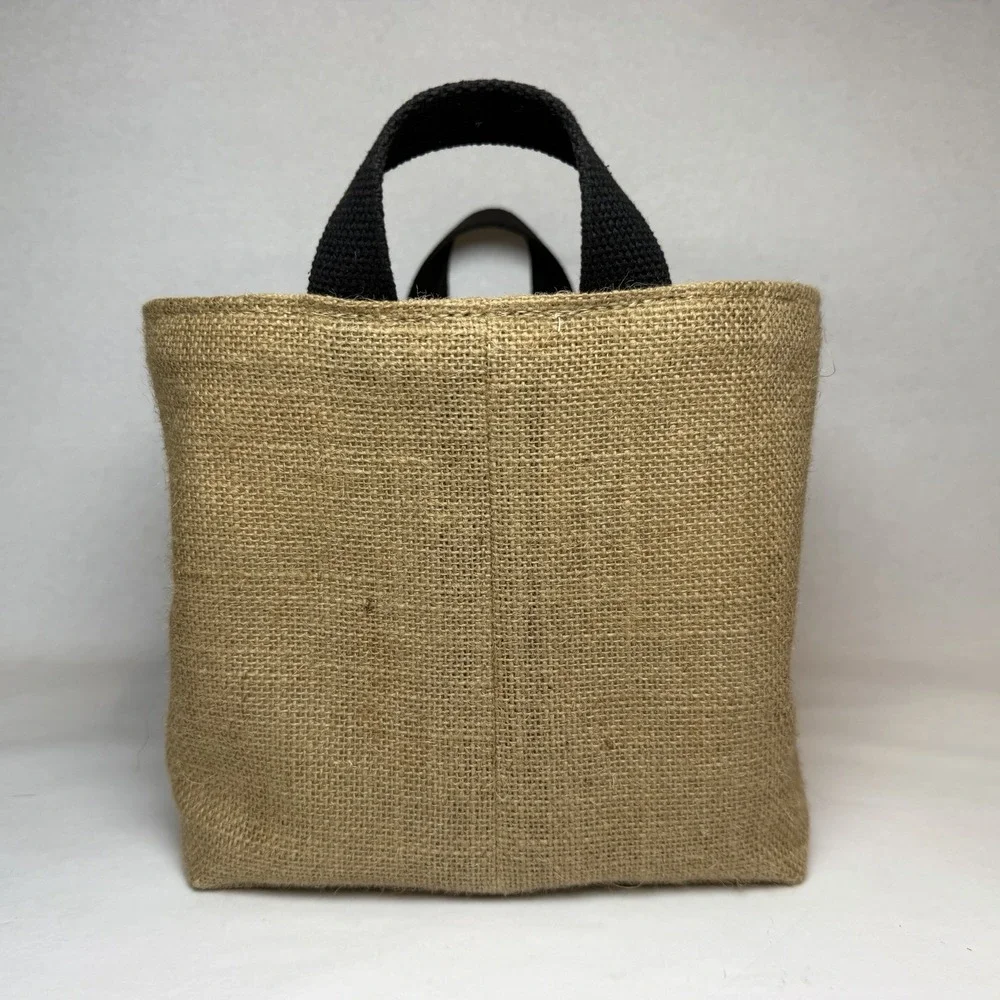 A Southern Bucket Mail Burlap Storage Bin w/ Handles Home Decor Rustic Farmhouse